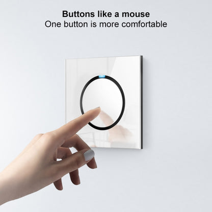 86mm Round LED Tempered Glass Switch Panel, White Round Glass, Style:Three Billing Control - Switch by PMC Jewellery | Online Shopping South Africa | PMC Jewellery | Buy Now Pay Later Mobicred