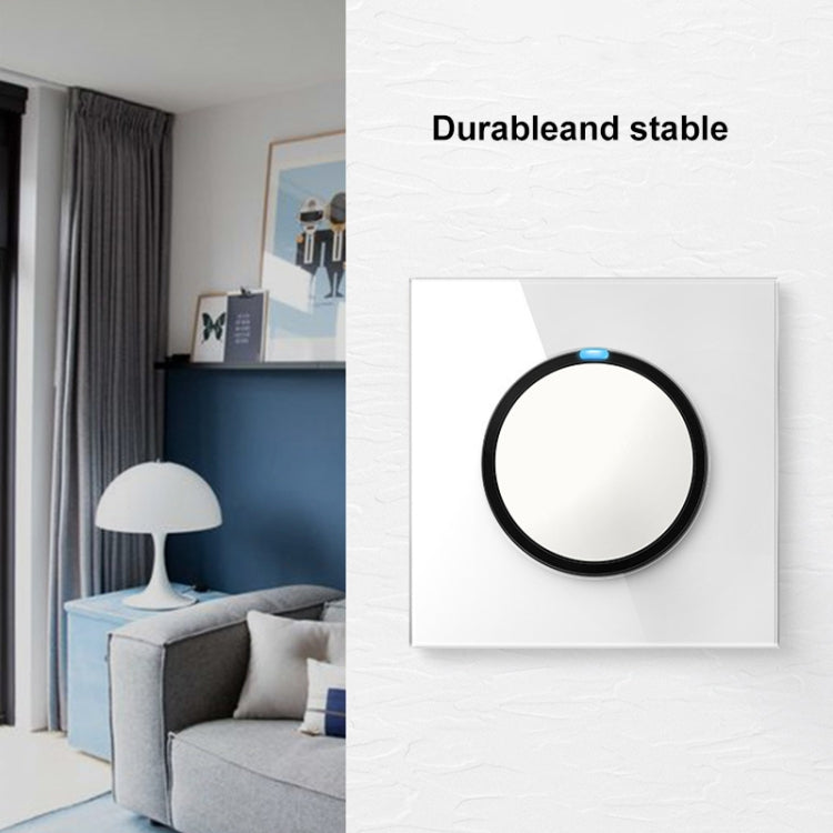 86mm Round LED Tempered Glass Switch Panel, White Round Glass, Style:Telephone Socket -  by PMC TechLife | Online Shopping South Africa | PMC TechLife | Buy Now Pay Later Mobicred