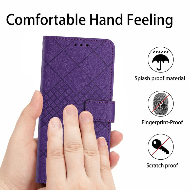 For Google Pixel 9 Pro Rhombic Grid Texture Leather Phone Case(Purple) - Google Cases by PMC TechLife | Online Shopping South Africa | PMC TechLife | Buy Now Pay Later Mobicred