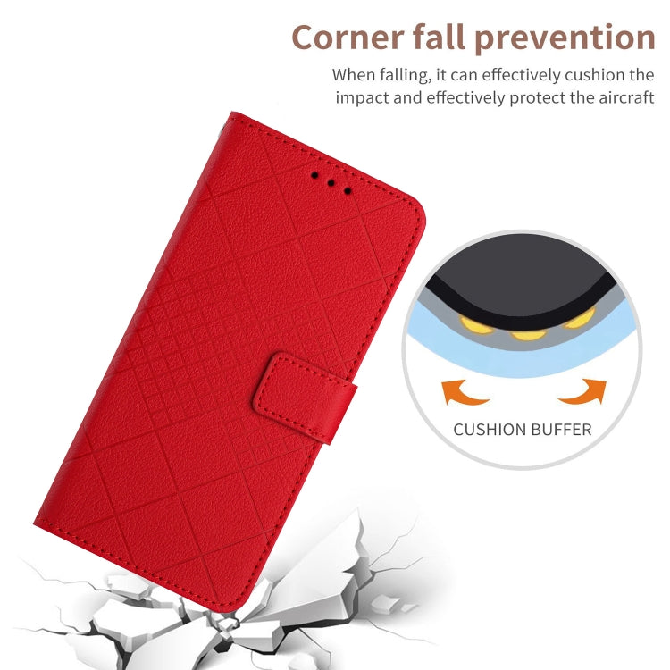 For Google Pixel 9 Pro Rhombic Grid Texture Leather Phone Case(Red) - Google Cases by PMC TechLife | Online Shopping South Africa | PMC TechLife | Buy Now Pay Later Mobicred
