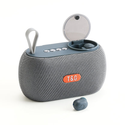 T&G TG810 2 in 1 Portable Outdoor Speaker + Mini Wireless Bluetooth Earphone(Grey) - Mini Speaker by T&G | Online Shopping South Africa | PMC Jewellery | Buy Now Pay Later Mobicred