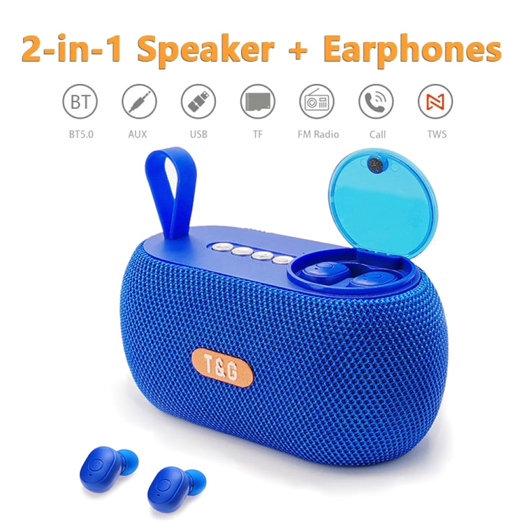 T&G TG810 2 in 1 Portable Outdoor Speaker + Mini Wireless Bluetooth Earphone(Black) - Mini Speaker by T&G | Online Shopping South Africa | PMC Jewellery | Buy Now Pay Later Mobicred