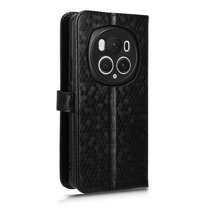 For Honor Magic6 Pro Honeycomb Dot Texture Leather Phone Case(Black) - Honor Cases by PMC Jewellery | Online Shopping South Africa | PMC Jewellery | Buy Now Pay Later Mobicred