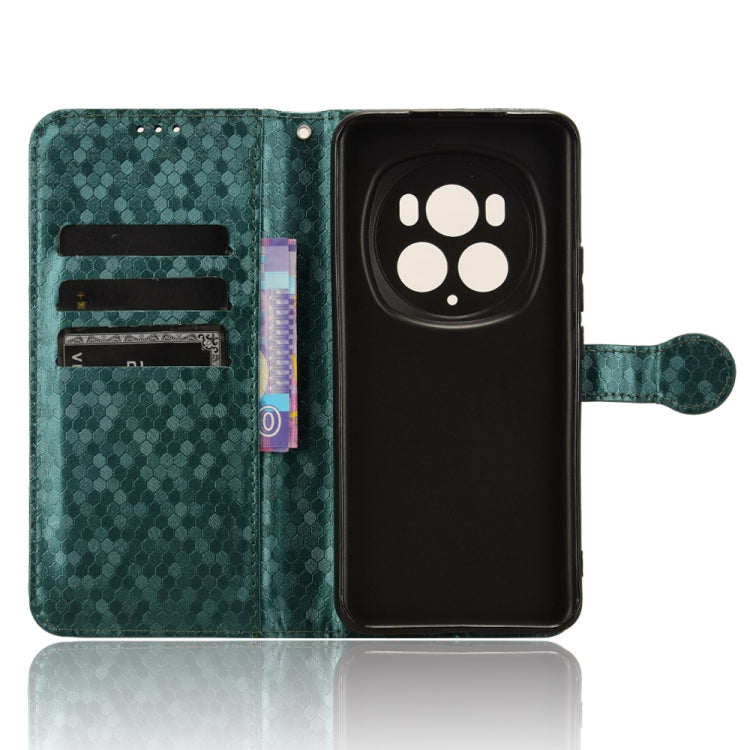 For Honor Magic6 Pro Honeycomb Dot Texture Leather Phone Case(Green) - Honor Cases by PMC Jewellery | Online Shopping South Africa | PMC Jewellery | Buy Now Pay Later Mobicred