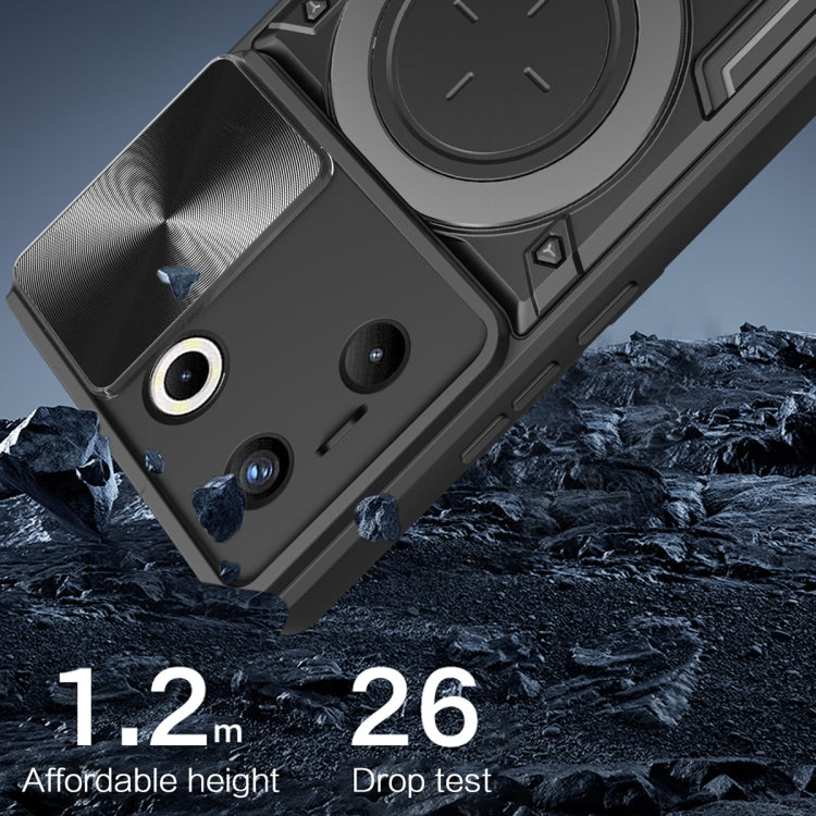 For Tecno Camon 20 Pro 5G CD Texture Sliding Camshield Magnetic Holder Phone Case(Blue) - Tecno Cases by PMC TechLife | Online Shopping South Africa | PMC TechLife | Buy Now Pay Later Mobicred
