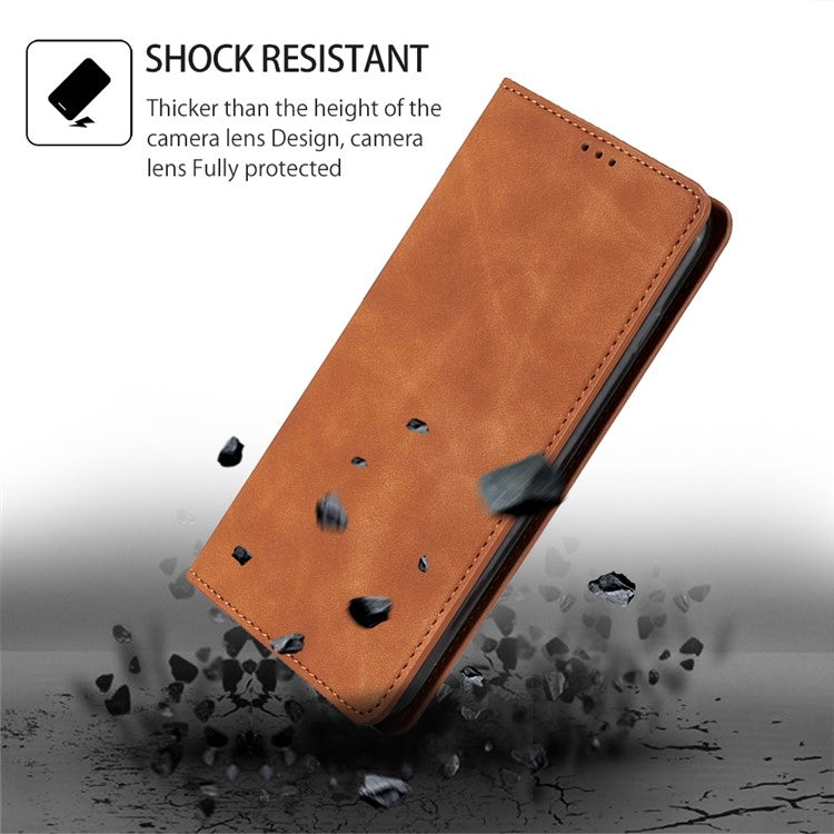 For Honor Magic6 Pro Skin Feel Magnetic Leather Phone Case(Light Brown) - Honor Cases by PMC Jewellery | Online Shopping South Africa | PMC Jewellery | Buy Now Pay Later Mobicred