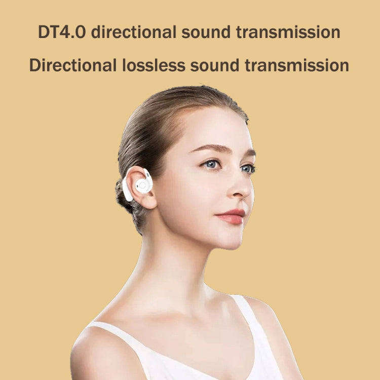 HF02 Ear Clip Bone Conduction TWS Noise Reduction Bluetooth Earphone(Beige) - TWS Earphone by PMC Jewellery | Online Shopping South Africa | PMC Jewellery | Buy Now Pay Later Mobicred