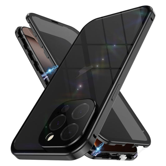 For iPhone 16 Pro Max Anti-peeping Magnetic Double-sided Tempered Glass Phone Case(Black) - iPhone 16 Pro Max Cases by PMC Jewellery | Online Shopping South Africa | PMC Jewellery | Buy Now Pay Later Mobicred