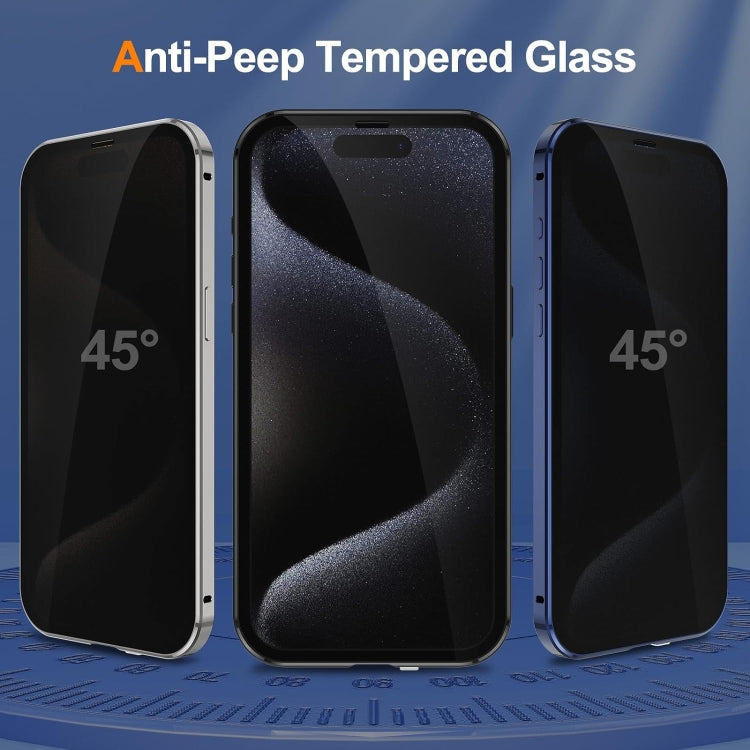 For iPhone 16 Pro Max Anti-peeping Magnetic Double-sided Tempered Glass Phone Case(Black) - iPhone 16 Pro Max Cases by PMC Jewellery | Online Shopping South Africa | PMC Jewellery | Buy Now Pay Later Mobicred