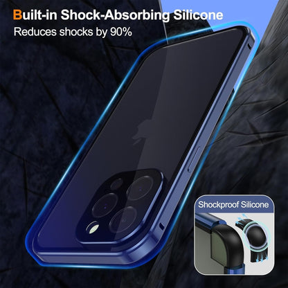 For iPhone 16 Plus Anti-peeping Magnetic Double-sided Tempered Glass Phone Case(Grey) - iPhone 16 Plus Cases by PMC Jewellery | Online Shopping South Africa | PMC Jewellery | Buy Now Pay Later Mobicred