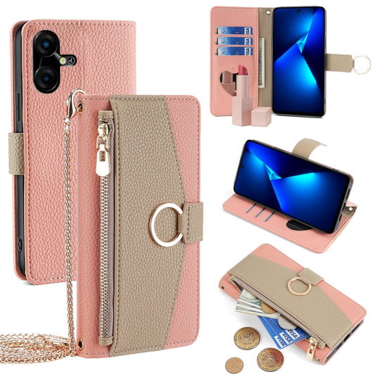 For Tecno Pova Neo 3 Crossbody Litchi Texture Leather Phone Case(Pink) - Tecno Cases by PMC Jewellery | Online Shopping South Africa | PMC Jewellery | Buy Now Pay Later Mobicred