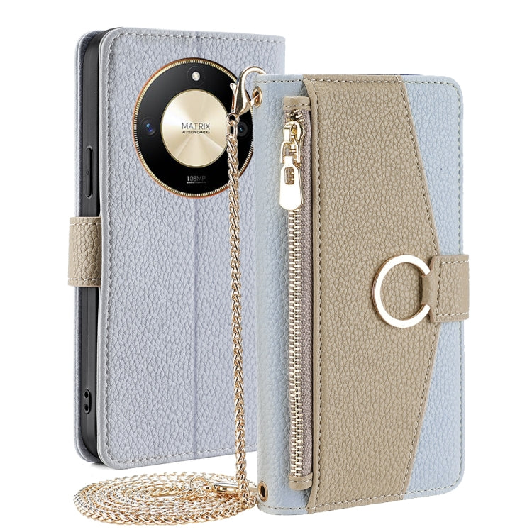 For Honor X50 5G Crossbody Litchi Texture Leather Phone Case(Blue) - Honor Cases by PMC TechLife | Online Shopping South Africa | PMC TechLife | Buy Now Pay Later Mobicred