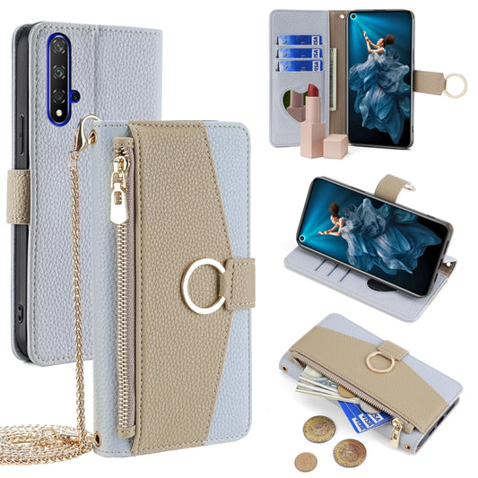 For Honor 20 Crossbody Litchi Texture Leather Phone Case(Blue) - Honor Cases by PMC Jewellery | Online Shopping South Africa | PMC Jewellery | Buy Now Pay Later Mobicred