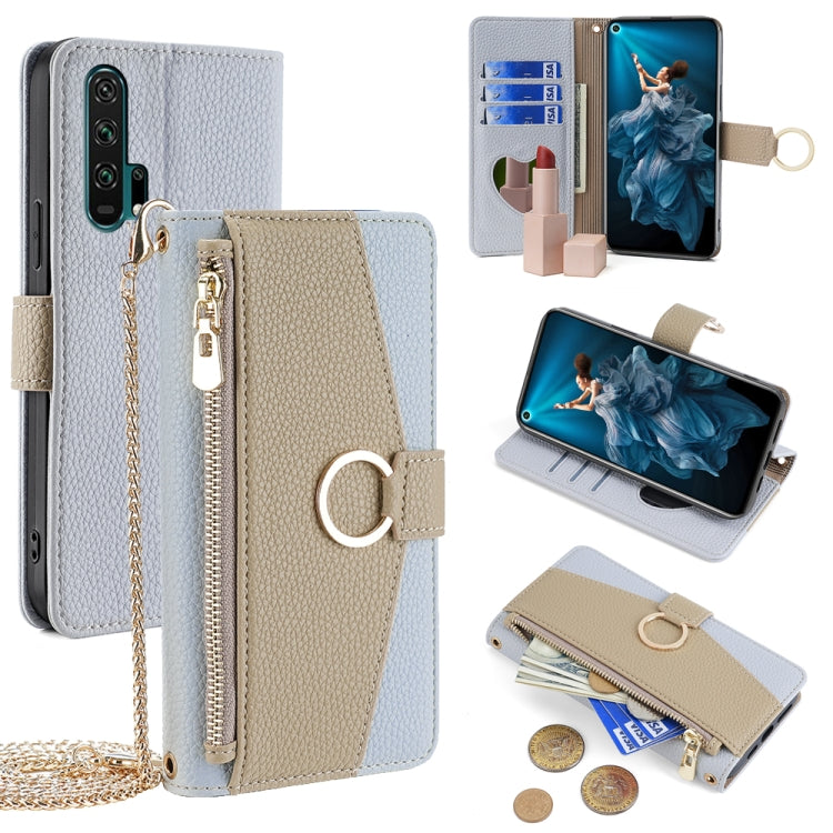 For Honor 20 Pro Crossbody Litchi Texture Leather Phone Case(Blue) - Honor Cases by PMC TechLife | Online Shopping South Africa | PMC TechLife | Buy Now Pay Later Mobicred