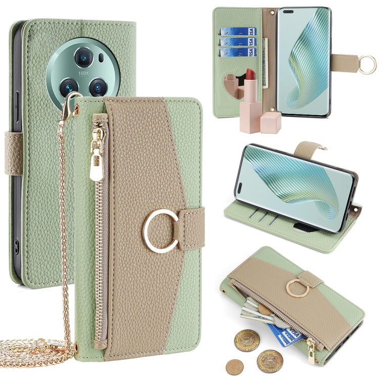 For Honor Magic5 Pro Crossbody Litchi Texture Leather Phone Case(Green) - Honor Cases by PMC TechLife | Online Shopping South Africa | PMC TechLife | Buy Now Pay Later Mobicred