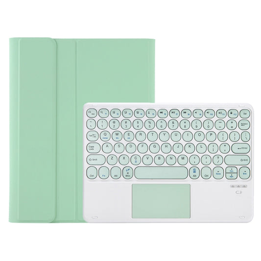 For Samsung Galaxy Tab A9+ X210/X215/X215 YA09B-A Candy Color TPU Round Keycap Touch Bluetooth Keyboard Leather Case with Pen Slot(Light Green) - Samsung Keyboard by PMC Jewellery | Online Shopping South Africa | PMC Jewellery