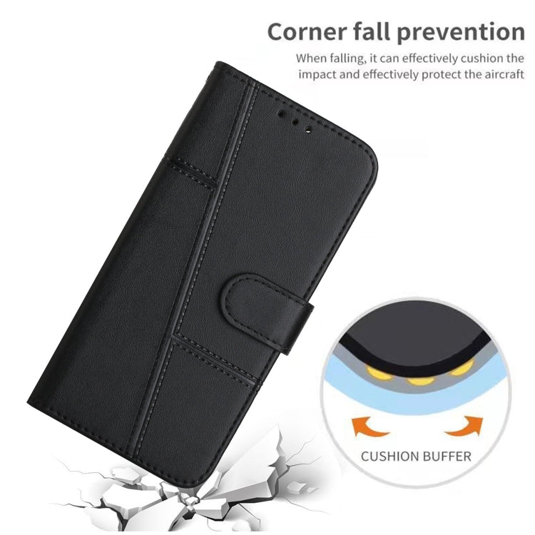 For OPPO A79 5G Stitching Calf Texture Buckle Leather Phone Case(Black) - OPPO Cases by PMC Jewellery | Online Shopping South Africa | PMC Jewellery | Buy Now Pay Later Mobicred