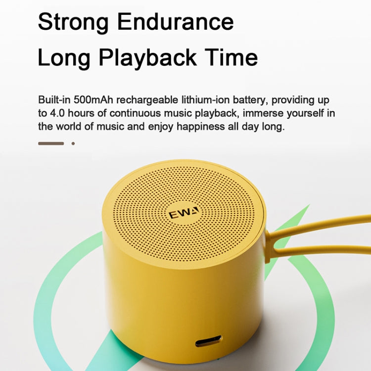 EWA A127 Outdoor IPX5 Waterproof Portable Mini TWS Wireless Bluetooth Speaker(Yellow) - Waterproof Speaker by EWA | Online Shopping South Africa | PMC Jewellery | Buy Now Pay Later Mobicred