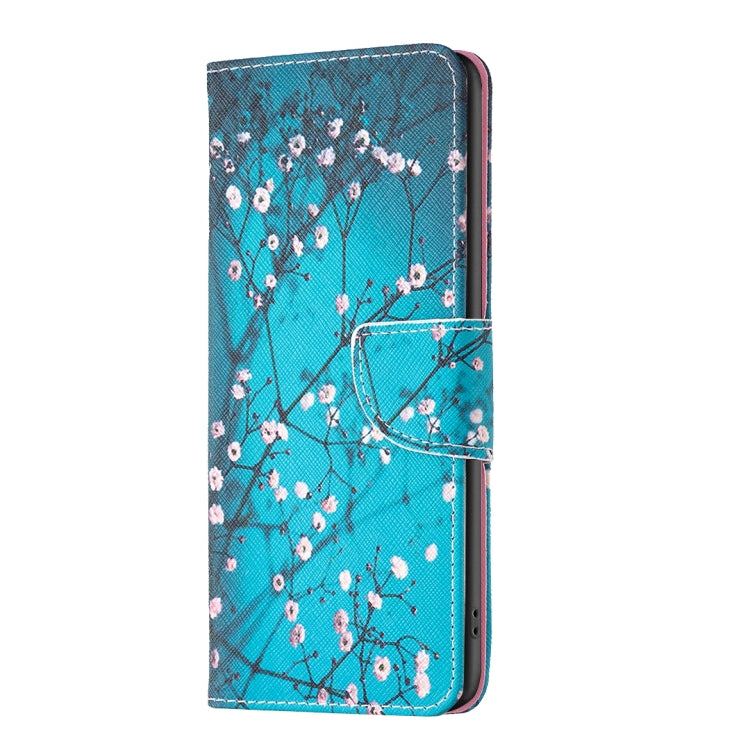 For Motorola Moto G Play 2024 Colored Drawing Pattern Leather Phone Case(Plum Blossom) - Motorola Cases by PMC Jewellery | Online Shopping South Africa | PMC Jewellery | Buy Now Pay Later Mobicred