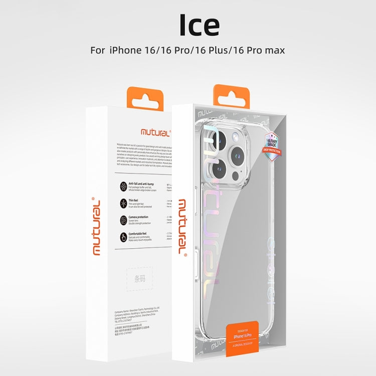 For iPhone 16 Mutural Ice Series TPU Phone Case(Transparent) - iPhone 16 Cases by Mutural | Online Shopping South Africa | PMC Jewellery | Buy Now Pay Later Mobicred