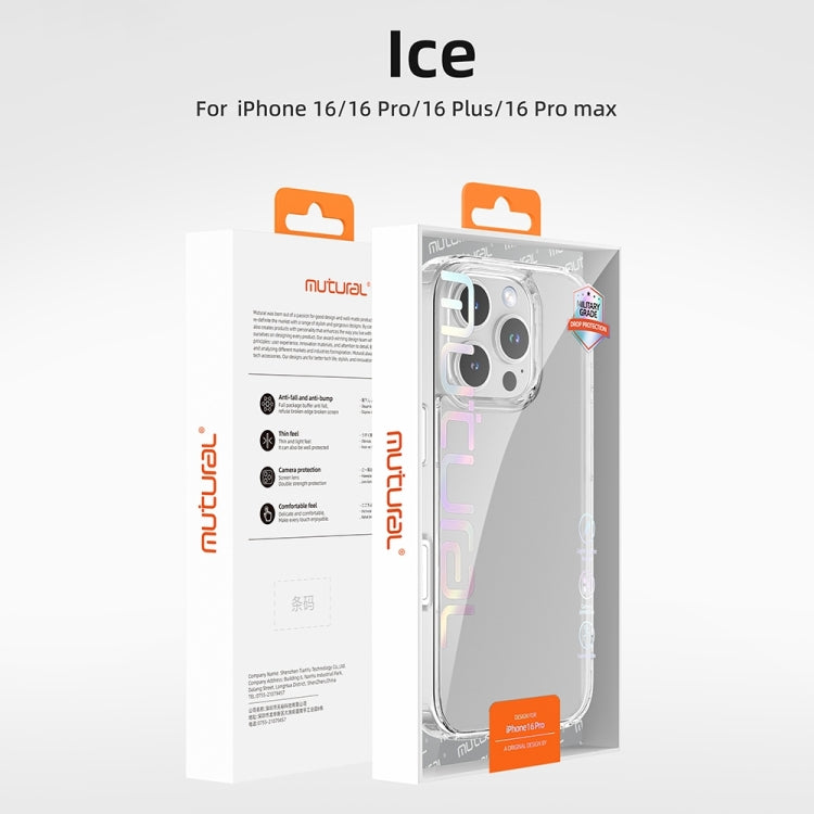 For iPhone 16 Plus Mutural Ice Series TPU Phone Case(Transparent) - iPhone 16 Plus Cases by Mutural | Online Shopping South Africa | PMC TechLife | Buy Now Pay Later Mobicred