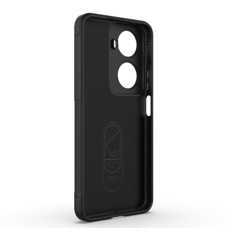 For Huawei nova 11 SE Magic Shield TPU + Flannel Phone Case(Black) - Huawei Cases by PMC TechLife | Online Shopping South Africa | PMC TechLife | Buy Now Pay Later Mobicred