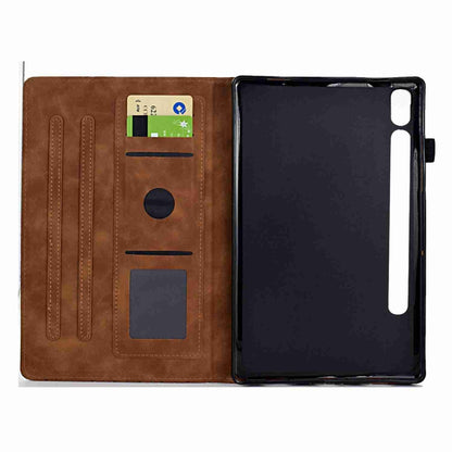 For Samsung Galaxy Tab S9 Rhombus TPU Smart Leather Tablet Case(Brown) - Galaxy Tab S9 Cases by PMC Jewellery | Online Shopping South Africa | PMC Jewellery | Buy Now Pay Later Mobicred