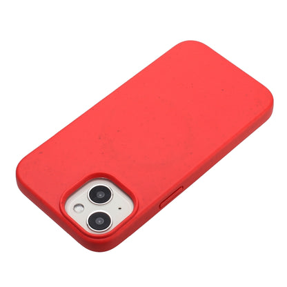 For iPhone 15 Plus Wheat MagSafe Magnetic Straw Material + TPU Phone Case(Red) - iPhone 15 Plus Cases by PMC Jewellery | Online Shopping South Africa | PMC Jewellery