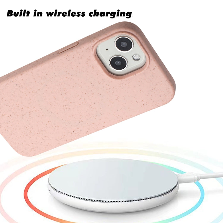 For iPhone 15 Plus Wheat MagSafe Magnetic Straw Material + TPU Phone Case(Pink) - iPhone 15 Plus Cases by PMC Jewellery | Online Shopping South Africa | PMC Jewellery