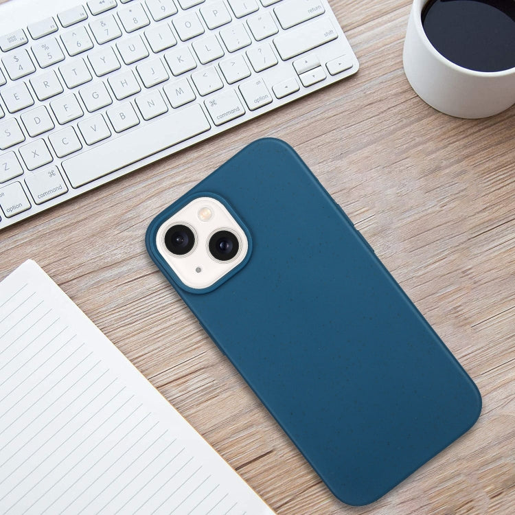 For iPhone 14 Wheat MagSafe Magnetic Straw Material + TPU Phone Case(Blue) - iPhone 14 Cases by PMC TechLife | Online Shopping South Africa | PMC TechLife