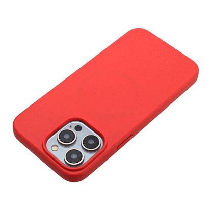 For iPhone 14 Pro Max Wheat MagSafe Magnetic Straw Material + TPU Phone Case(Red) - iPhone 14 Pro Max Cases by PMC Jewellery | Online Shopping South Africa | PMC Jewellery