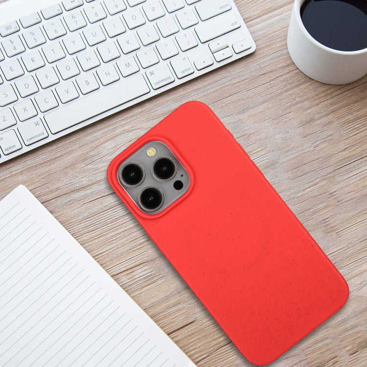 For iPhone 14 Pro Max Wheat MagSafe Magnetic Straw Material + TPU Phone Case(Red) - iPhone 14 Pro Max Cases by PMC TechLife | Online Shopping South Africa | PMC TechLife