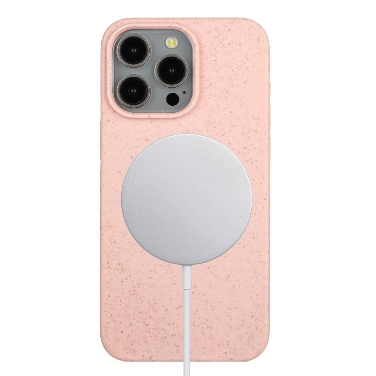 For iPhone 12 Pro Max Wheat MagSafe Magnetic Straw Material + TPU Phone Case(Pink) - iPhone 12 Pro Max Cases by PMC TechLife | Online Shopping South Africa | PMC TechLife