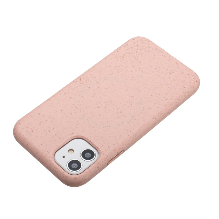 For iPhone 11 Wheat MagSafe Magnetic Straw Material + TPU Phone Case(Pink) - iPhone 11 Cases by PMC Jewellery | Online Shopping South Africa | PMC Jewellery