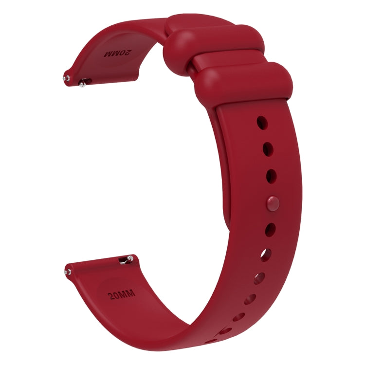 18mm Universal Solid Color Reverse Buckle Silicone Watch Band(Wine Red) - free shipping - PMC TechLife - Order now!