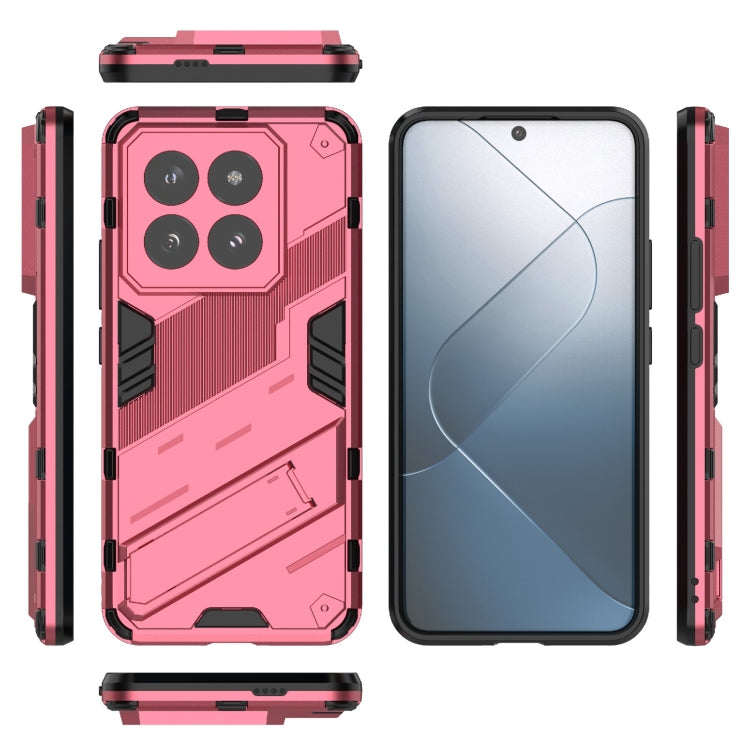 For Xiaomi 14 Pro 5G Punk Armor 2 in 1 PC + TPU Phone Case with Holder(Light Red) - 14 Pro Cases by PMC Jewellery | Online Shopping South Africa | PMC Jewellery | Buy Now Pay Later Mobicred