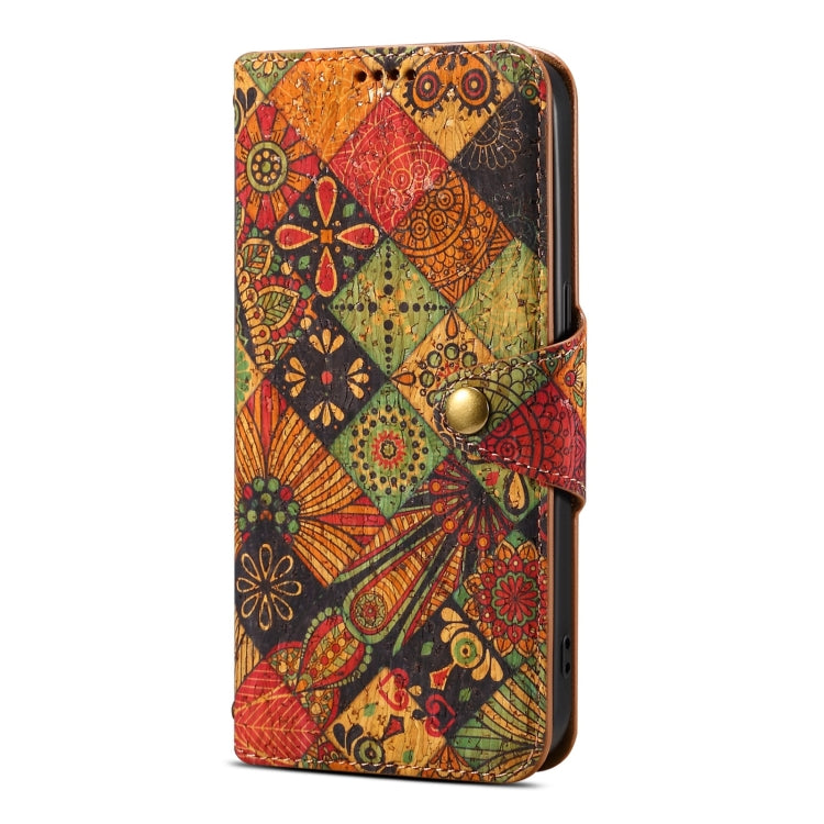 For Samsung Galaxy S24 Ultra 5G Denior Flower Language Series Cork Fabric Oil Edge Leather Phone Case(Autumn) - Galaxy S24 Ultra 5G Cases by Denior | Online Shopping South Africa | PMC Jewellery | Buy Now Pay Later Mobicred