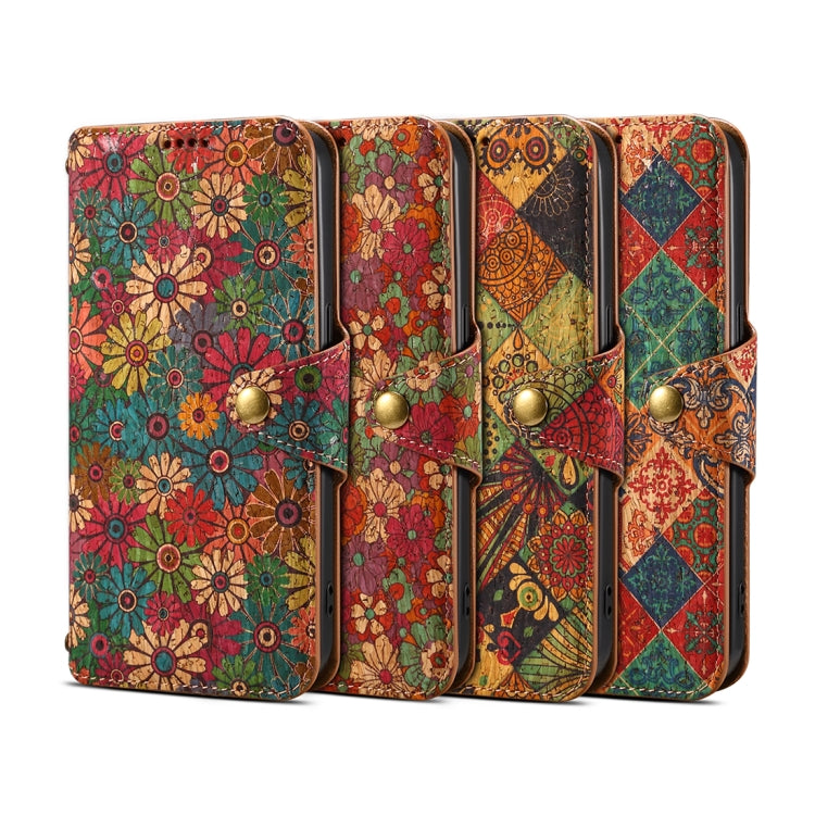 For Samsung Galaxy S24+ 5G Denior Flower Language Series Cork Fabric Oil Edge Leather Phone Case(Autumn) - Galaxy S24+ 5G Cases by Denior | Online Shopping South Africa | PMC Jewellery | Buy Now Pay Later Mobicred