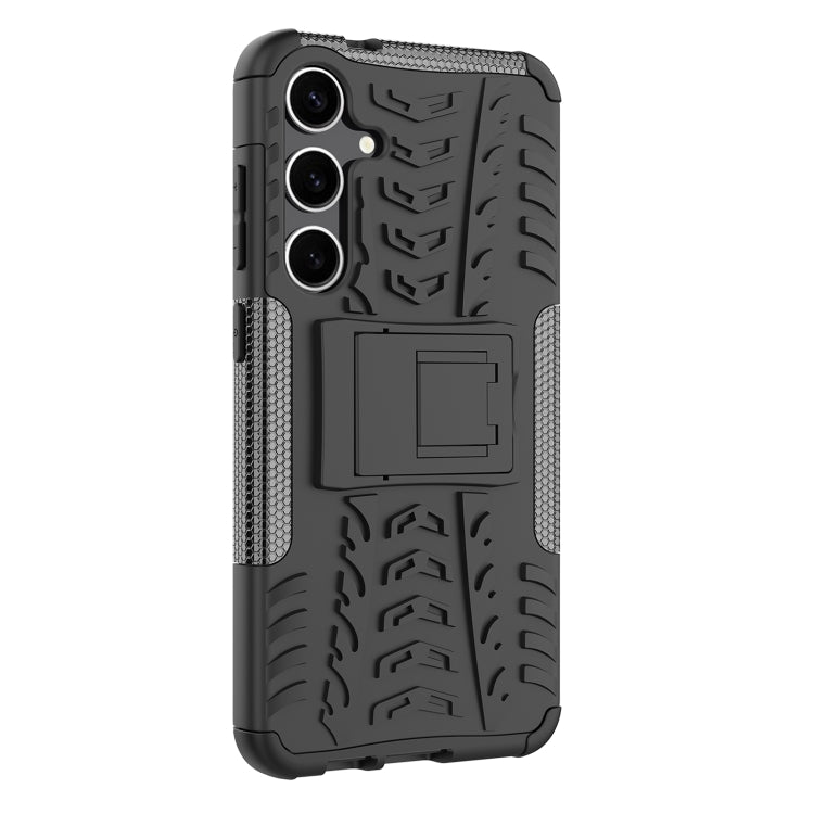 For Samsung Galaxy S24+ Tire Texture TPU + PC Phone Case with Holder(Black) - Galaxy S24+ 5G Cases by PMC Jewellery | Online Shopping South Africa | PMC Jewellery