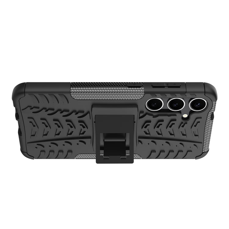 For Samsung Galaxy S24+ Tire Texture TPU + PC Phone Case with Holder(Black) - Galaxy S24+ 5G Cases by PMC TechLife | Online Shopping South Africa | PMC TechLife