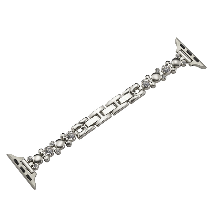 For Apple Watch Series 8 41mm Metal Diamond Bear Chain Watch Band(Starlight) - Watch Bands by PMC TechLife | Online Shopping South Africa | PMC TechLife