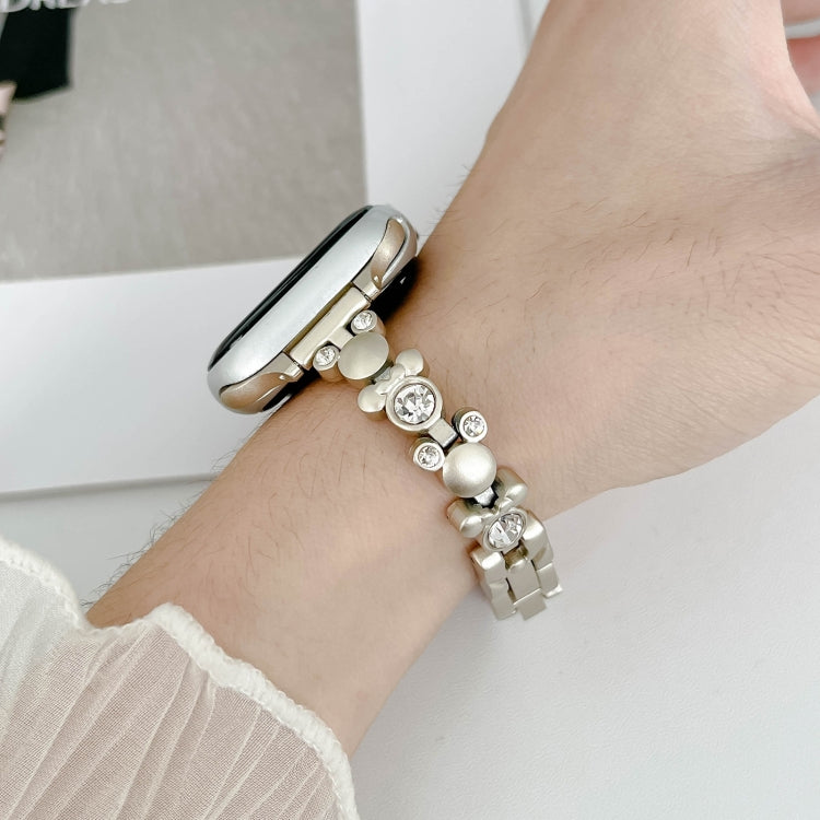 For Apple Watch 38mm Metal Diamond Bear Chain Watch Band(Starlight) - free shipping - PMC TechLife - Order now!