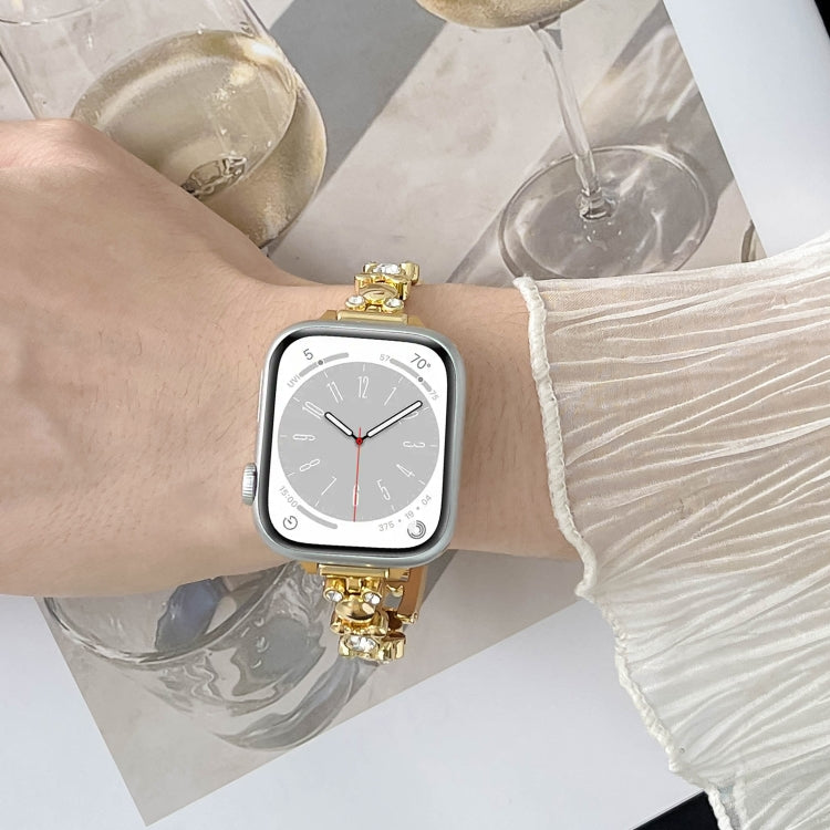 For Apple Watch 42mm Metal Diamond Bear Chain Watch Band(Silver) - free shipping - PMc TechLife - Order now!