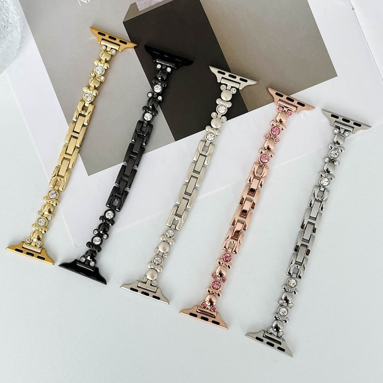 For Apple Watch Series 2 38mm Metal Diamond Bear Chain Watch Band(Starlight) - free shipping - PMc TechLife - Order now!