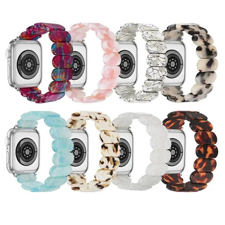 For Apple Watch 38mm Stretch Rope Resin Watch Band(Pink) - Watch Bands by PMC TechLife | Online Shopping South Africa | PMC TechLife