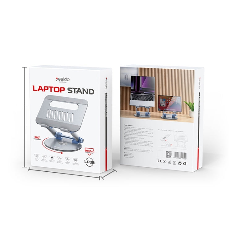 Yesido LP06 Foldable Laptop Swivel Stand(Silver) - Laptop Stand by Yesido | Online Shopping South Africa | PMC Jewellery | Buy Now Pay Later Mobicred