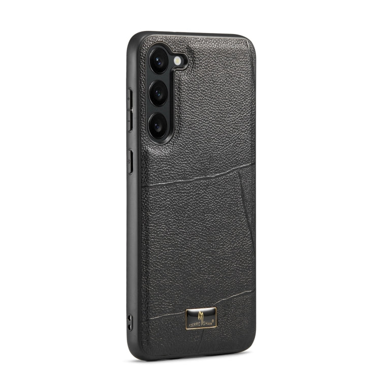 For Samsung Galaxy S24 5G Fierre Shann Leather Texture Phone Back Cover Case(Ox Tendon Black) - Galaxy S24 5G Cases by FIERRE SHANN | Online Shopping South Africa | PMC Jewellery | Buy Now Pay Later Mobicred