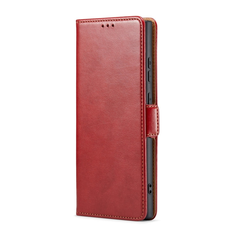 For Samsung Galaxy S24 Ultra 5G Fierre Shann PU Genuine Leather Texture Phone Case(Red) - Galaxy S24 Ultra 5G Cases by FIERRE SHANN | Online Shopping South Africa | PMC Jewellery | Buy Now Pay Later Mobicred