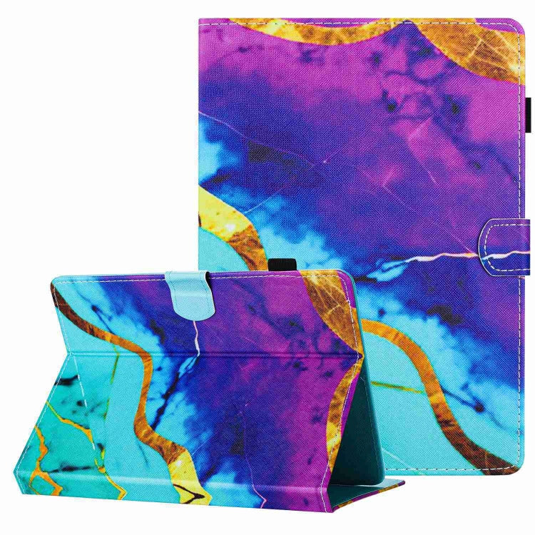 For 10 inch Universal Marble Pattern Stitching Leather Tablet Case(Purple Blue) - 10 - 11 inch by PMC TechLife | Online Shopping South Africa | PMC TechLife | Buy Now Pay Later Mobicred