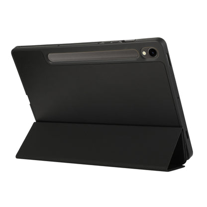 For Samsung Galaxy Tab S9 3-Fold Pure Color TPU Leather Tablet Case with Pen Slot(Black) - Galaxy Tab S9 Cases by PMC Jewellery | Online Shopping South Africa | PMC Jewellery